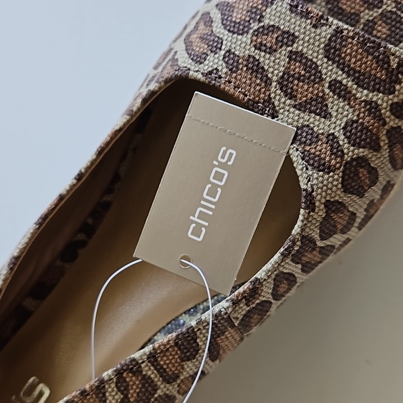 CHICO'S WOMENS CHEETAH WEDGES/ ESPADRILLES SIZE 8.5 NEW WITHOUT BOX - Picture 4 of 15